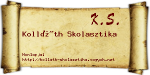 Kolláth Skolasztika névjegykártya